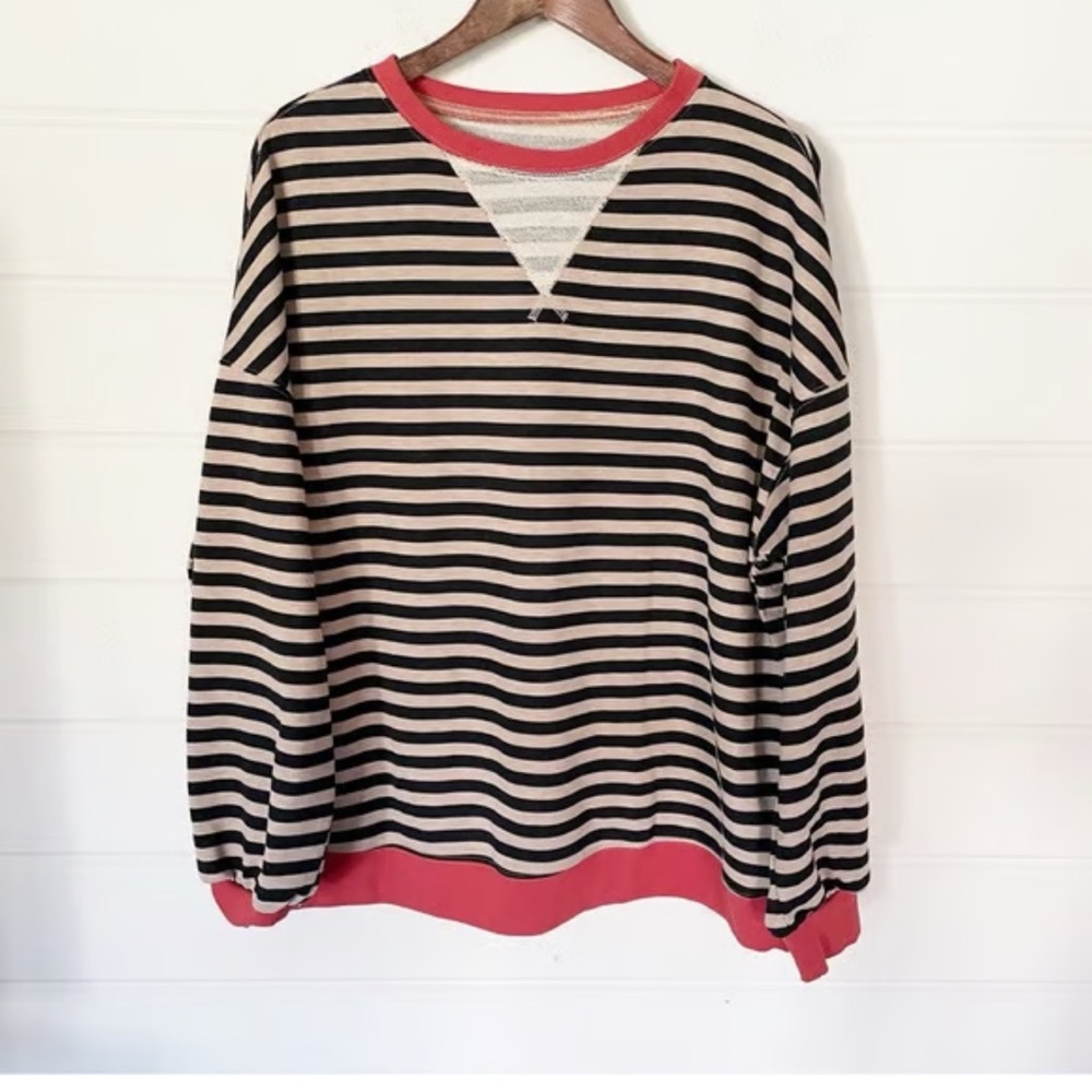 Striped Pullover Tops Casual Oversized Long Sleeve XL FASHION CLOTHING - Picture 5 of 15